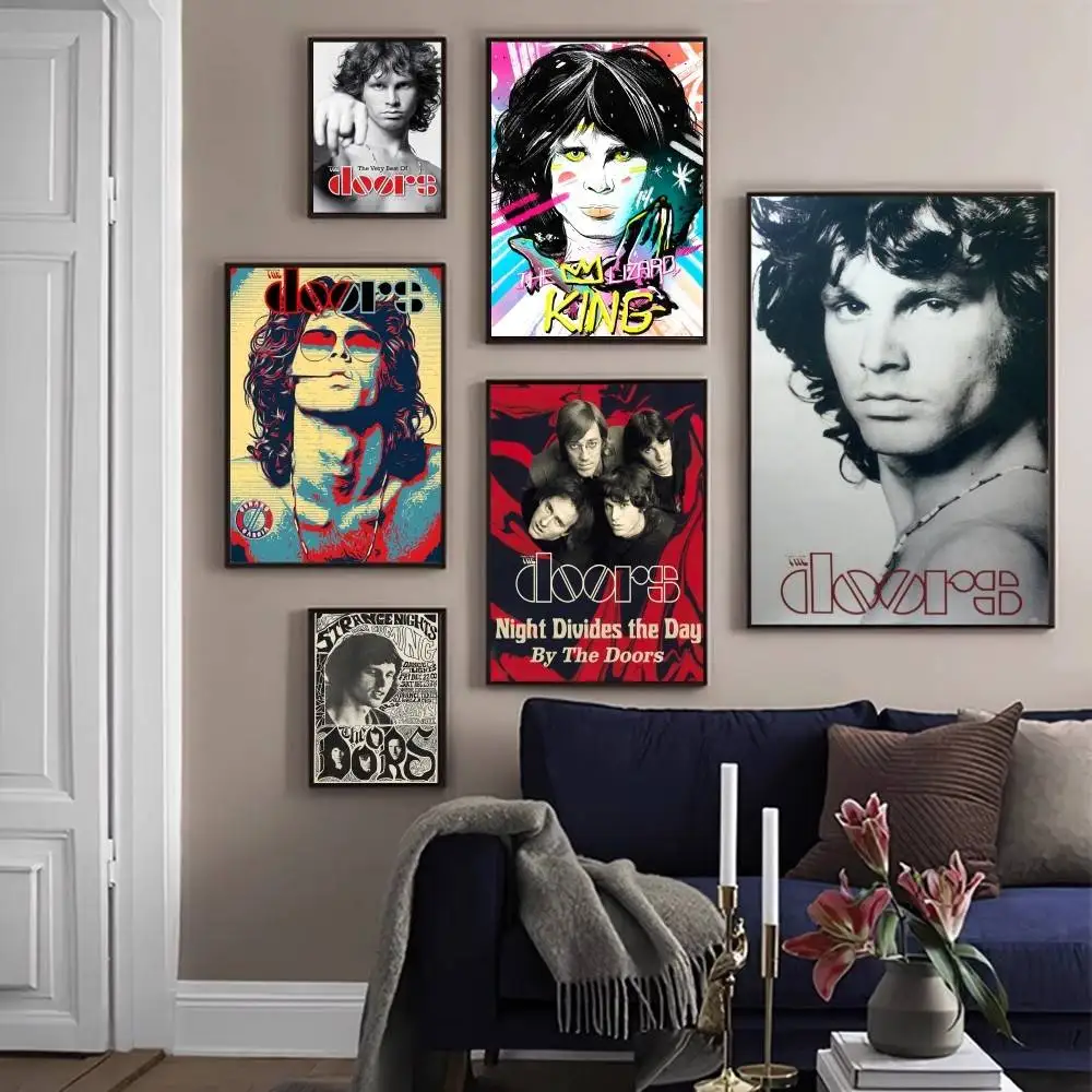 

The Doors Jim Morrison Classic Movie Posters Vintage Room Bar Cafe Decor Stickers Wall Painting