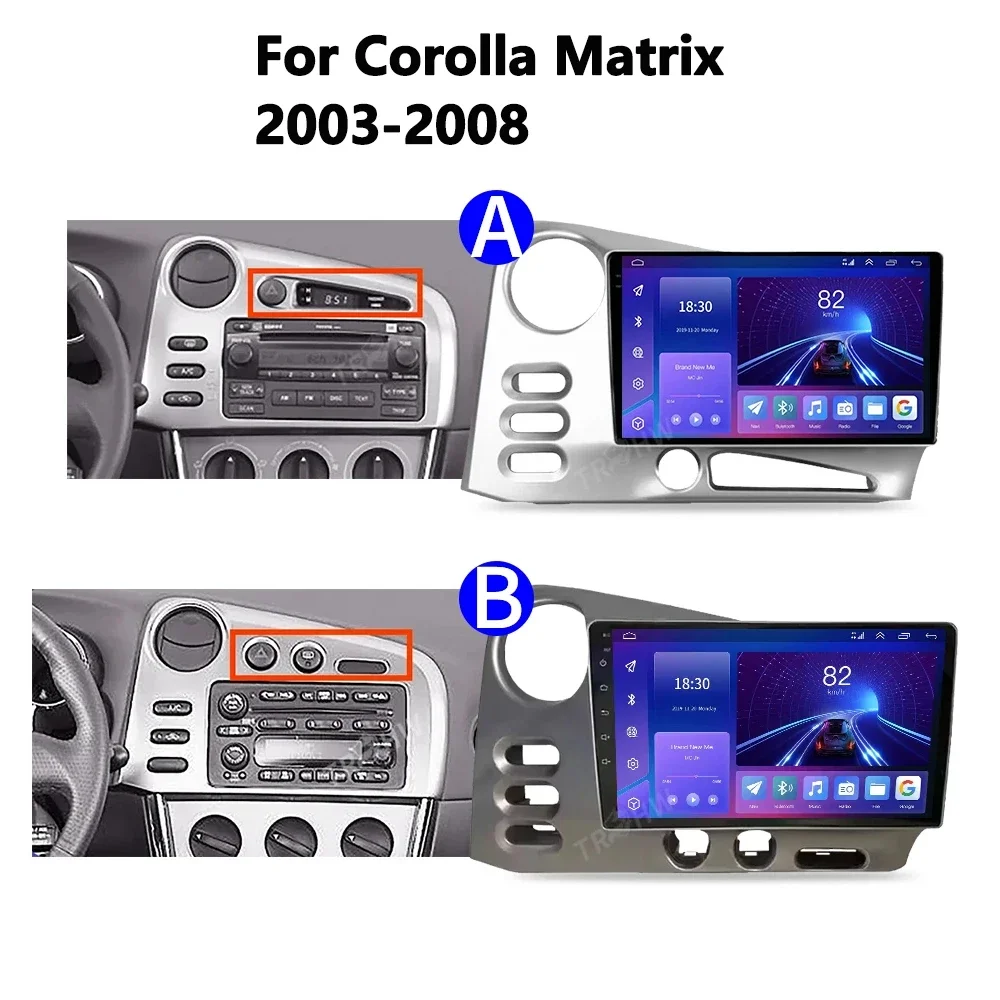 Dla Toyota Corolla Matrix E140 2003-2008 Radio samochodowe dla PONTIAC Vibe 2003 2004 Odtwarzacz Nawigacja Carplay Android Radio Automotive