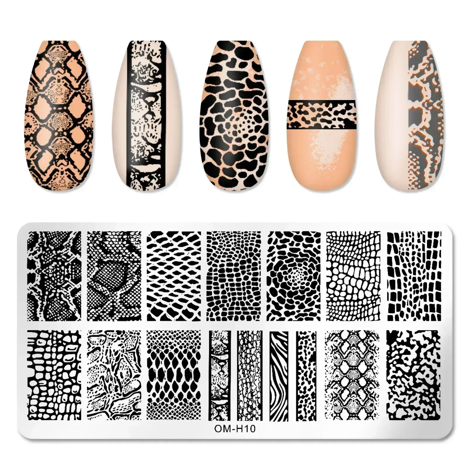 Animal Image Nail Stamping Plates Tiger Zebra Leopard Print Stainless Steel Manicure Stencil Nail Art Templates Stamp Tools