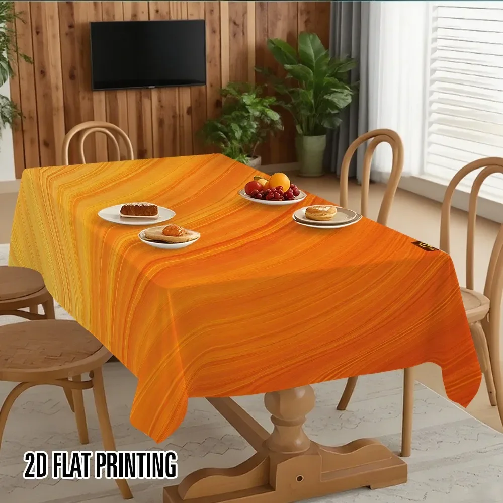 One warm orange gradient pattern tablecloth, a dopamine art style table decoration.zyc