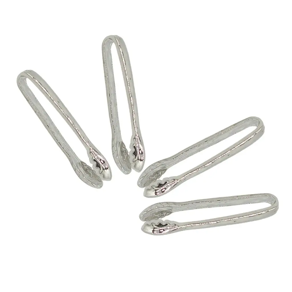 4x 1/12 Metal Tongs Food Clip Cookware Dollhouse Kitchen Furniture Decor