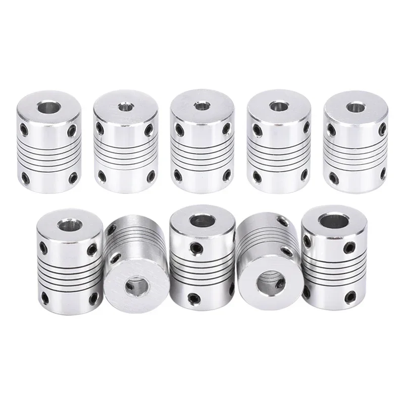 

4/8PCS Flexible Shaft Coupler 5X8MM 5X5MM CNC Stepper Motor Aluminum Alloy Flexible Coupling Silver for 3D Printer Parts