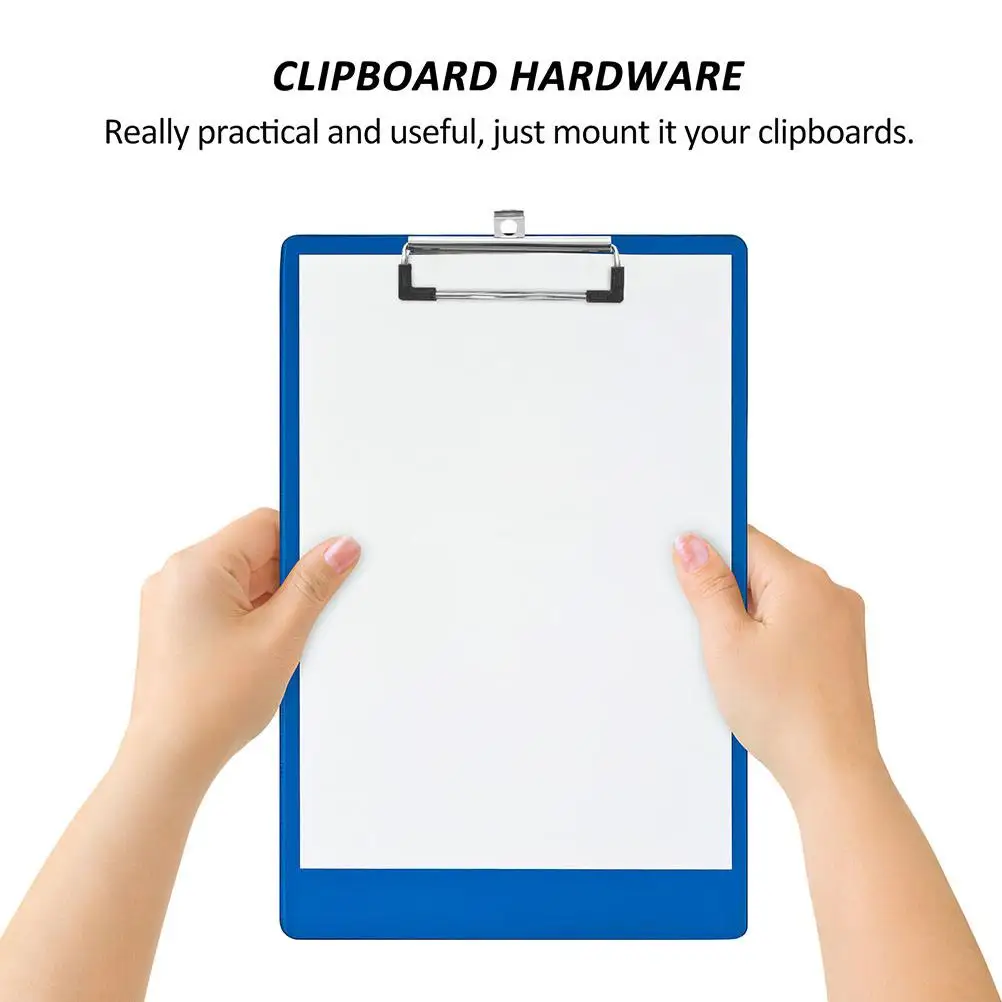 10pcs Metal Clipboard Clips 10cm Hardware Rubber Feet Documents Files Photos Notes Index School Office Kitchen Wall Mount