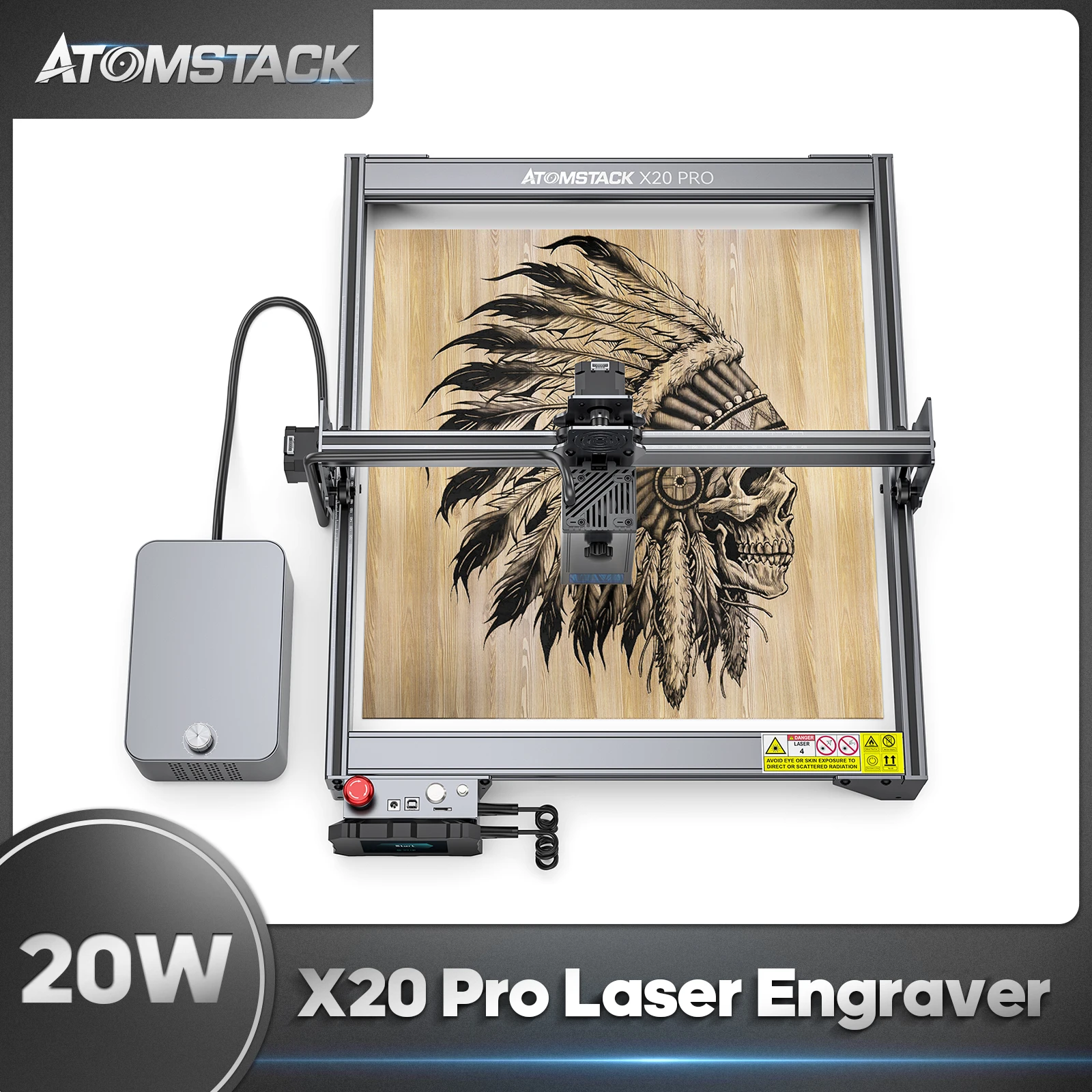 Atomstack X20 Pro S20 Pro grawer laserowy 20W wyjściowy grawerka metalowa maszyna do grawerowania laserowego CNC ze wspomaganiem powietrznym do