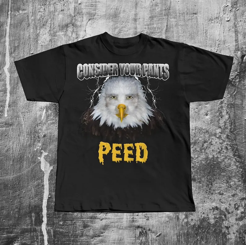 Consider Your Pants Peed Funny Staring Eagle Meme T-shirt, Brainrot Shirts, Unhinged Clothes, Stupid Shirts Inappropriate Tshirt