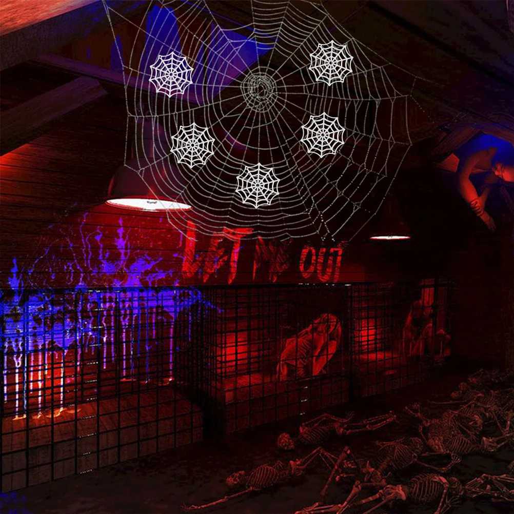 

150 Pcs Luminous Spider Web Accessories Festive Halloween Cobwebs Decor Garland Spiderweb Plastic Spiders Decorations Office
