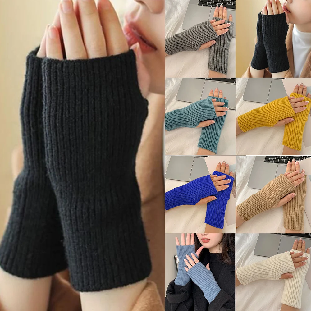 Casual Daily Wear Fingerless Gloves Open Finger Style Fashionable Open Finger Gloves Plush Glove Thermal Insulation