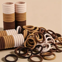 50/100pcs Thick Seamless Hair Ties, Ponytail Holders Hair Accessories, No Damage, for Thick Thin Hair Women Girls