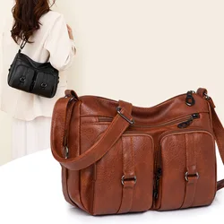 Fashionable and trendy women's soft leather large capacity crossbody bag, women's shoulder bag