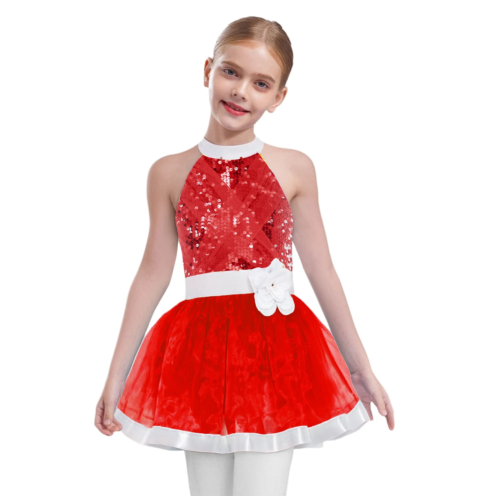 

Kids Girls Elegant Ballet Dance Performance Tutu Dress Princess Birthday Party Raves Dress Gowns Glittery Swan Ballet Dance Wear