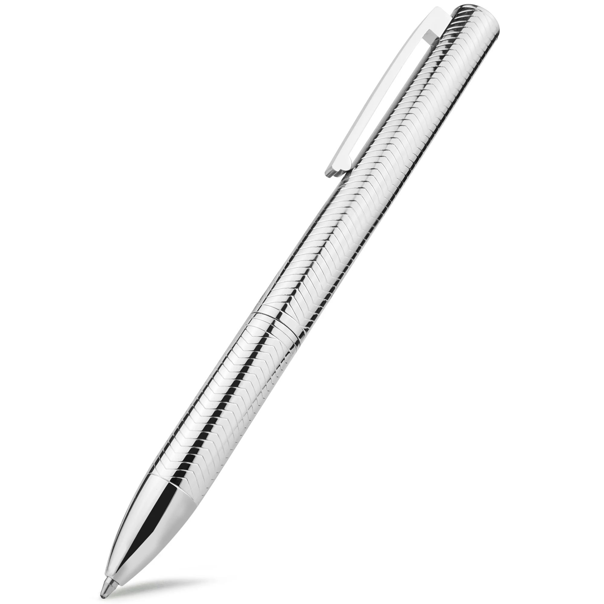 STONEGO Fashion Twist Rollerball Pens, Capless Metal Chrome Ballpoint Pen Refillable Pens, Elegant Signature Pen Gift Pens