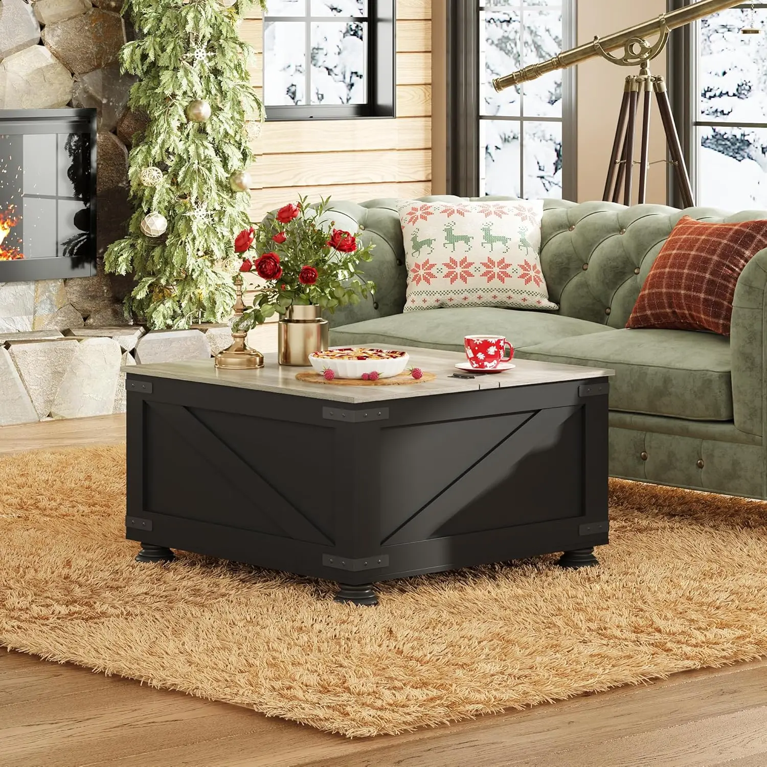 Farmhouse Lift Top Coffee Table, 31.5