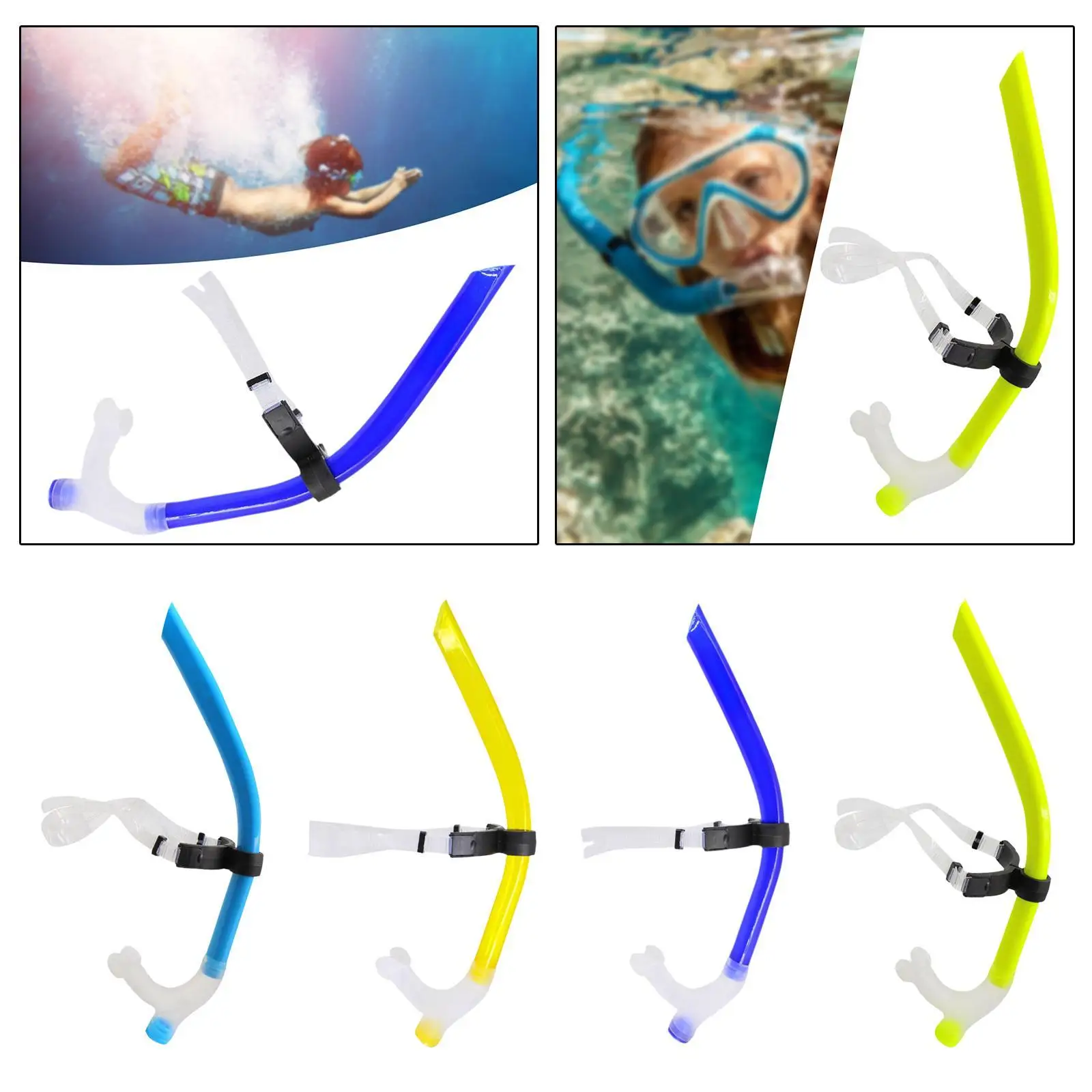 Diving Snorkel Dry Top Snorkel Silicone Comfortable Portable Swim Front Snorkel Breathing Tube Hose for Snorkeling Underwater