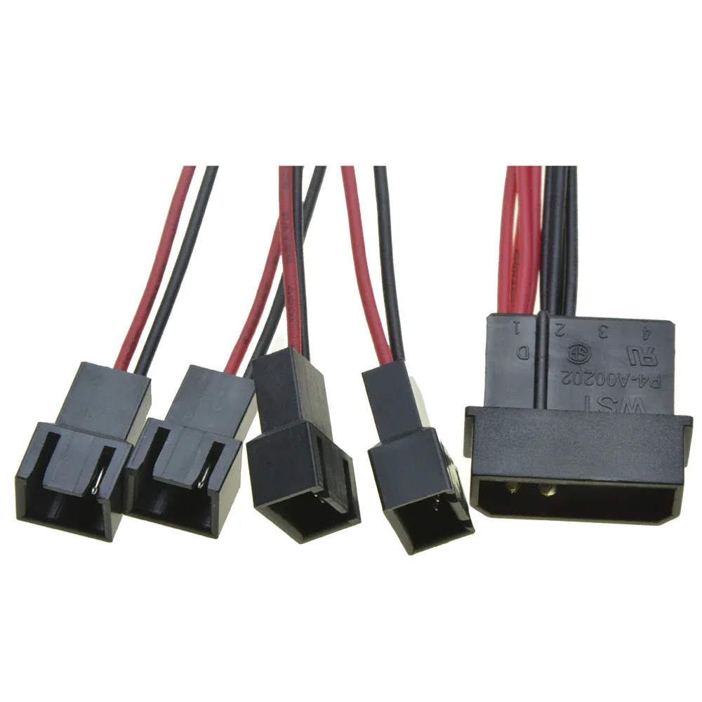 

Molex IDE Male Port 1 to 4 ways 3Pin Fan Male port Cable D plug to3 Pin cooler Y Splitter Power supply Cable 12V
