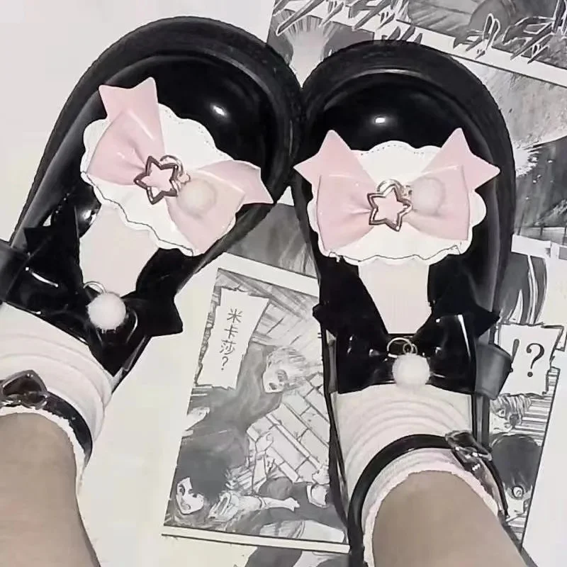 Halloween Cosplay Sweet Tea Party Scarpe da anatra gialla Cos Girl Crema Bolle Fiocco Scarpe Kawaii Lolita Ragazze Tacco alto LoliShoes