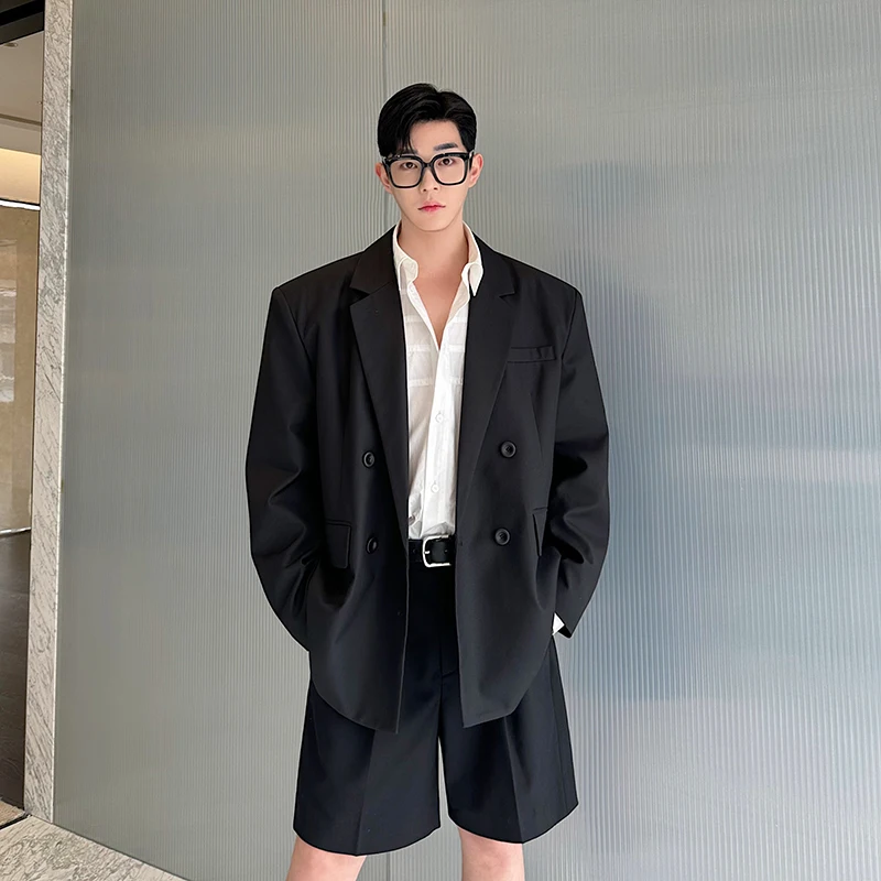 

Мужской пиджак Bla Wide Shoulder с двойным рядом пуговиц, свободного кроя, для повседневной носки, на все сезоны, с длинными рукавами, классический стиль