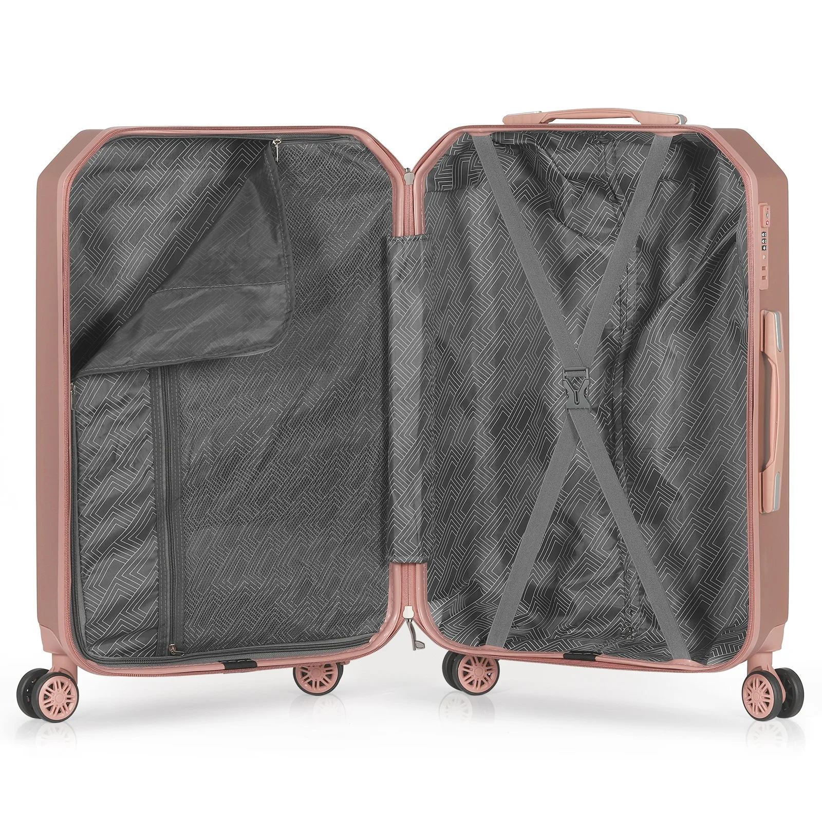 3PCS Luggage Set with Silent Spinner Wheel ABS+PC Lightweight TSA Lock 20''/24''/28'' Family Travel Suitcase Set