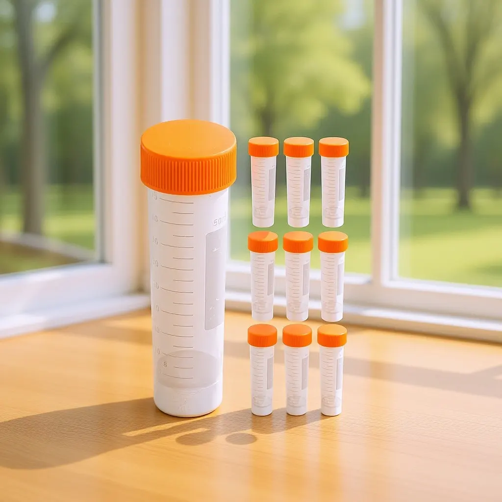 

10Pcs Centrifuge 50Ml Test Tubes Screw Cap Plastic Tubes Leak Proof Sample Vials 50 Ml Bottles with Caps