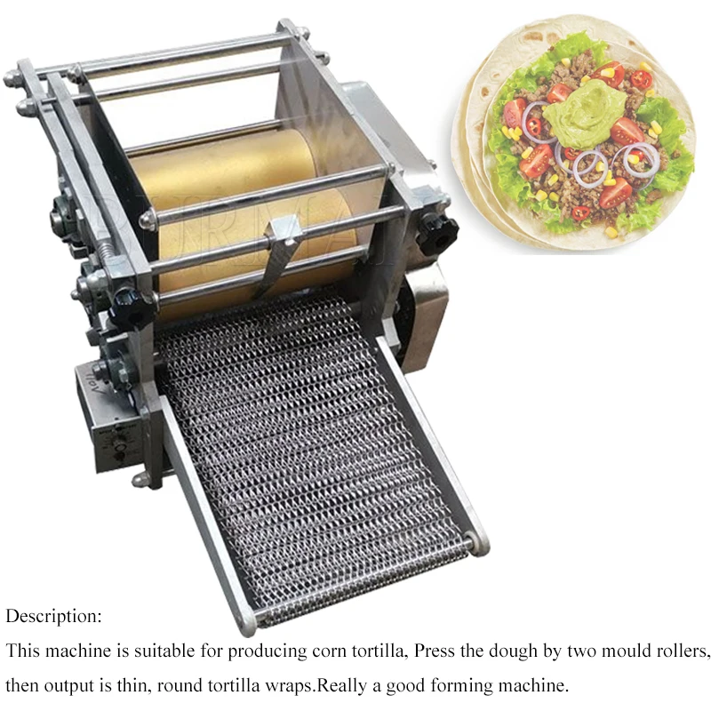 Commercial Corn Tortilla Roller Press Making Machine For Restaurant 1.5mm-4mm Adjustable