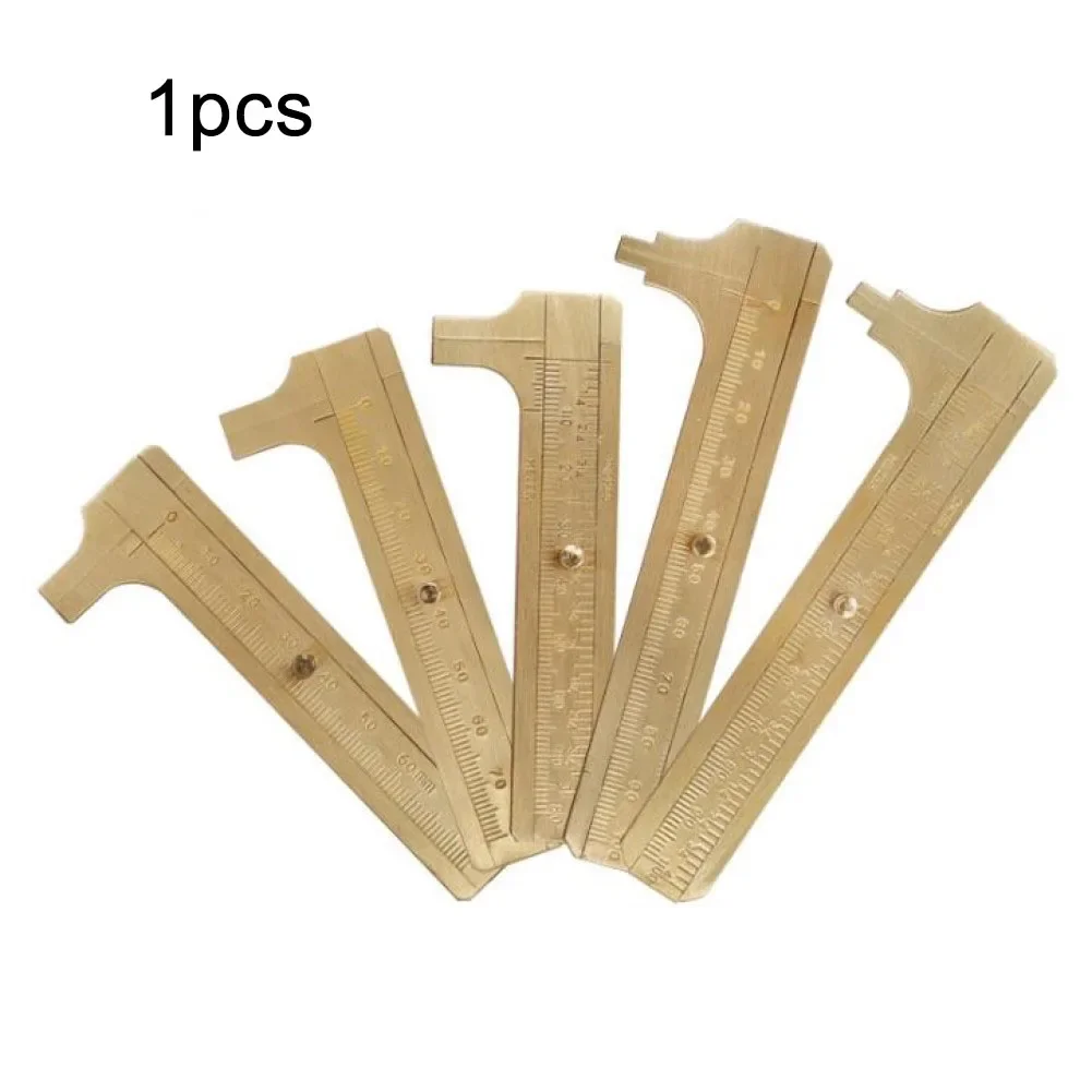1Pc Brass Caliper Portable Copper Vernier Single/Dual-Scale Measuring Ruler 60/80/100mm For Carpentry Testing Manual Tool