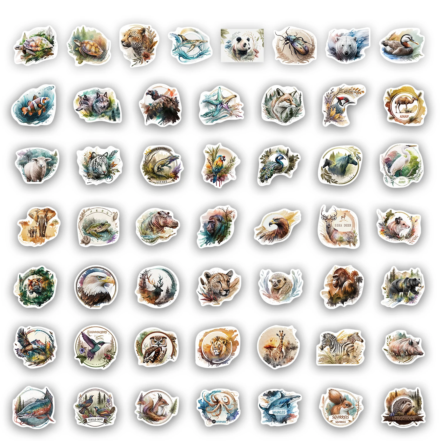 50 قطعة من ملصقات الحياة البرية الكرتونية الممتعة DIY جراب هاتف الكمبيوتر المحمول كوب ماء ملصقات ألعاب الكمبيوتر #4