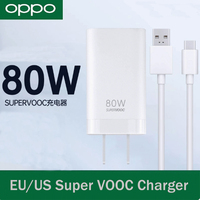 Original OPPO Find X8 X7 Pro 80W SuperVOOC EU US Charger Fast Charging Power Adapter USB C Cable For OPPO Reno 13 12 11 10 Pro