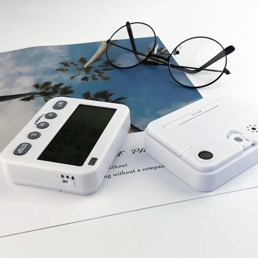 LCD Silent Timer Vibration Dual screen Kitchen Timer Reminder Timer for Students' Learning