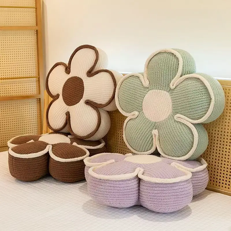 

Colorful Plush Flower Cushion Warming Fart Mat Sofa Bedroom Throw Pillow Decoration Office Chair Backrest Support Waist Protect