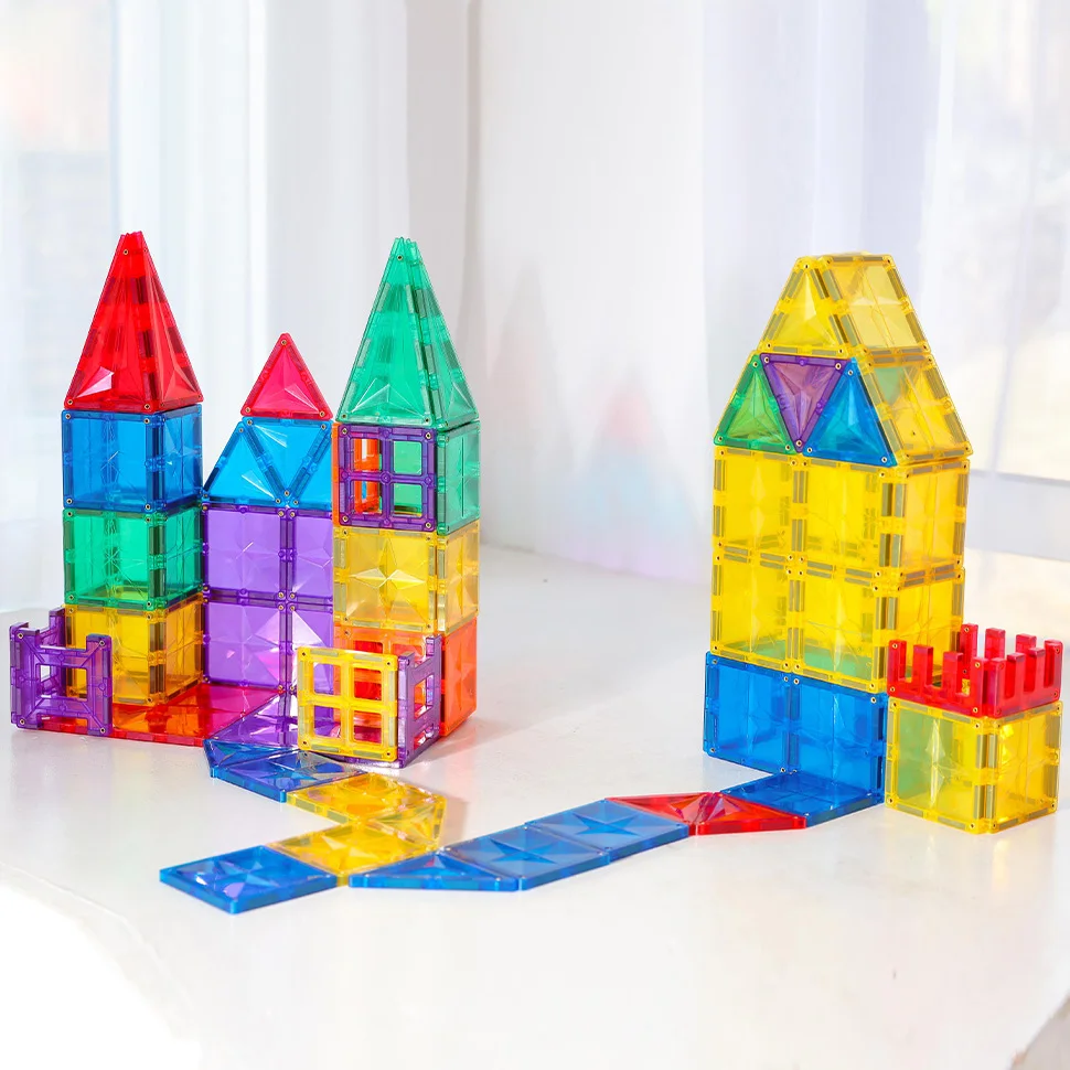 

Mntl 108pcs Star Magnetic Building Tiles Kids Preschool Building Tiles Stem Educational Toys for Children