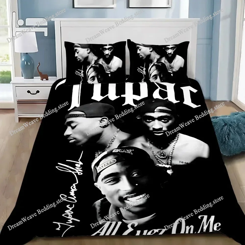 Exquisite 3D 2Pac Tupac Wallpaper Hip Hop Digital Printing Bedding Set Comforter Bed Youth Kids Girls Boys Luxury GiftFQH
