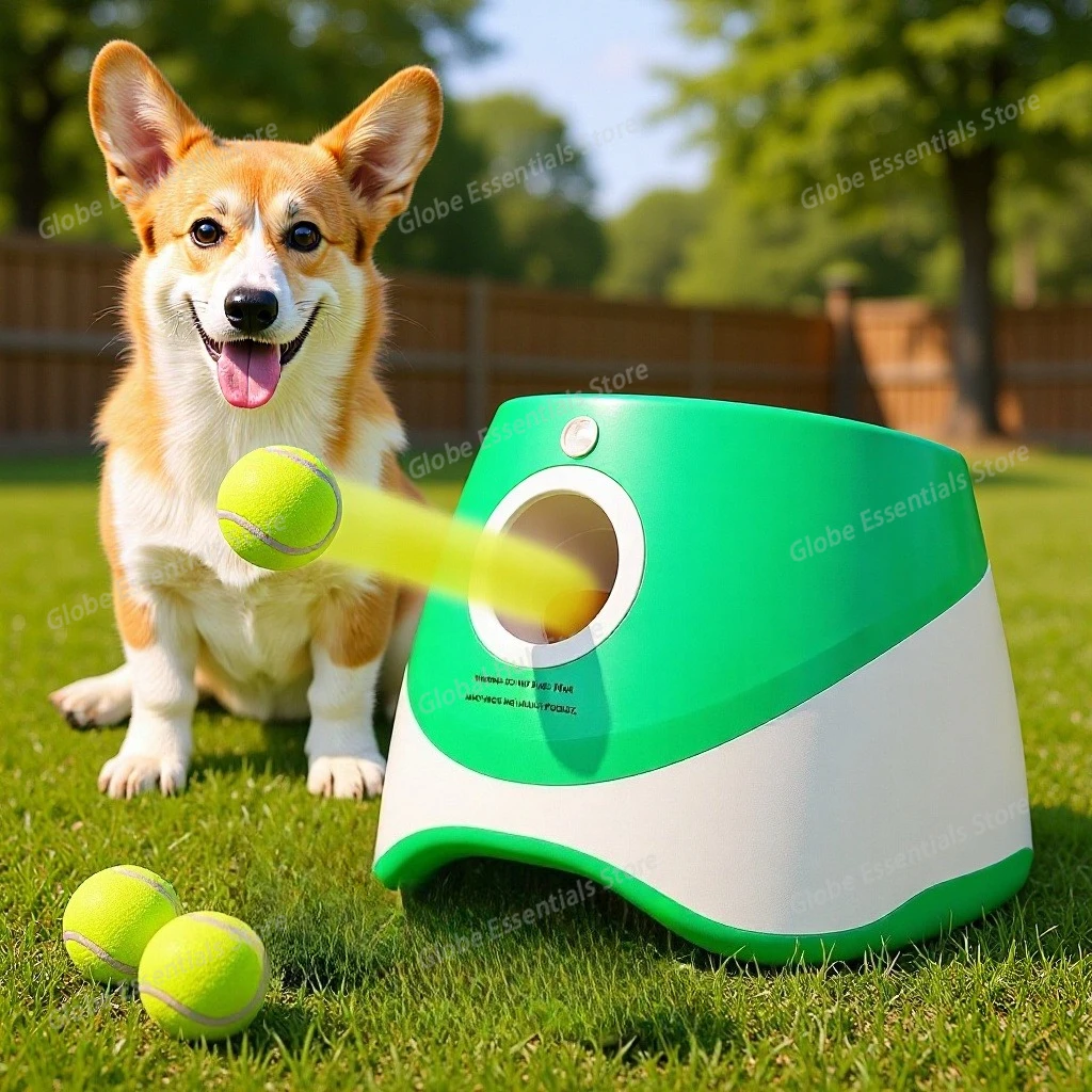 

Автоматическая пусковая установка для собак, игрушка для погони собак, теннис, метательная машина для пинбола, забавная интерактивная броска, перезаряжаемая катапульта, 3 мяча