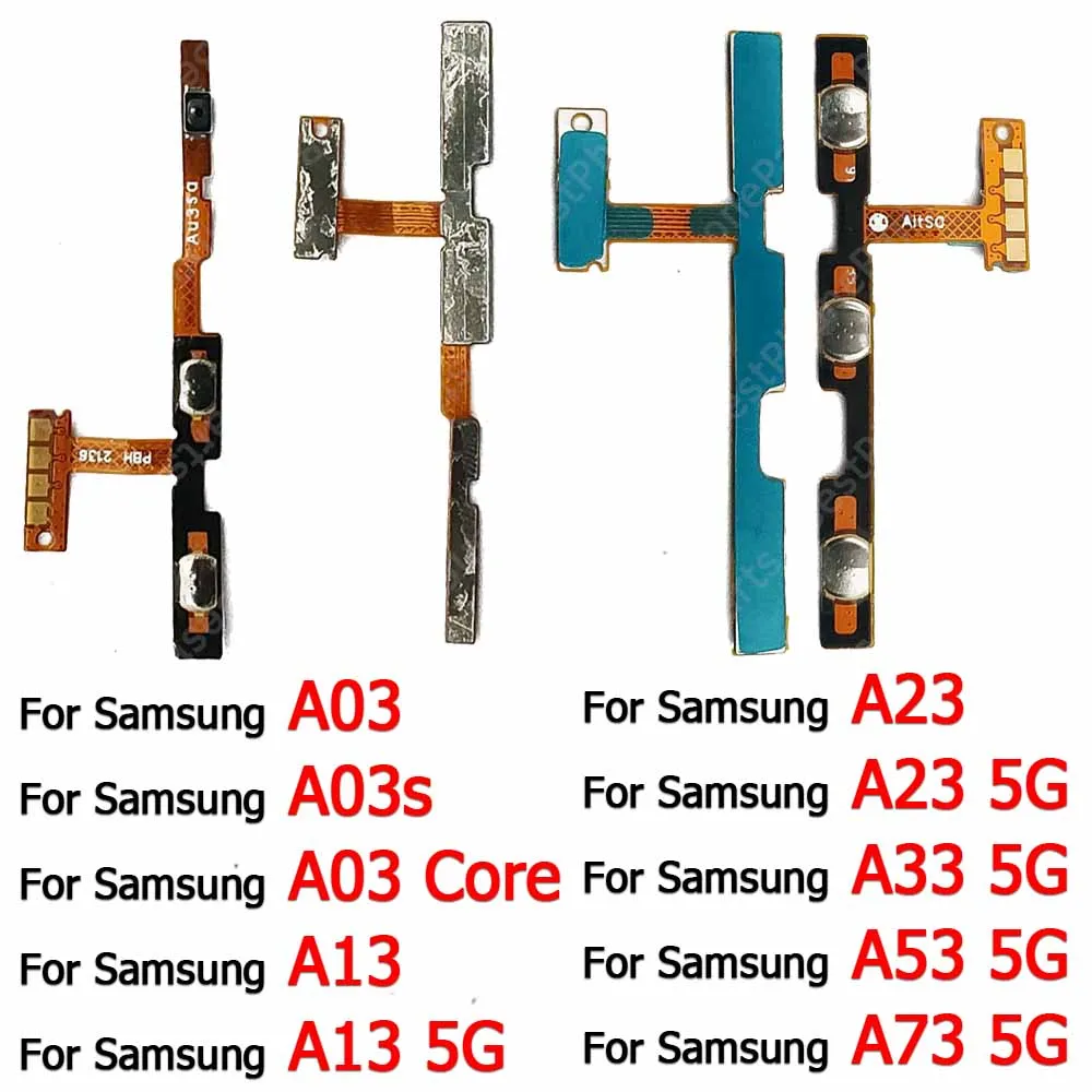 

Power On Off Mute Flex Cable For Samsung Galaxy A13 A23 A33 A53 A73 5G A03 Core A03s Key Side Button Volume Replacement