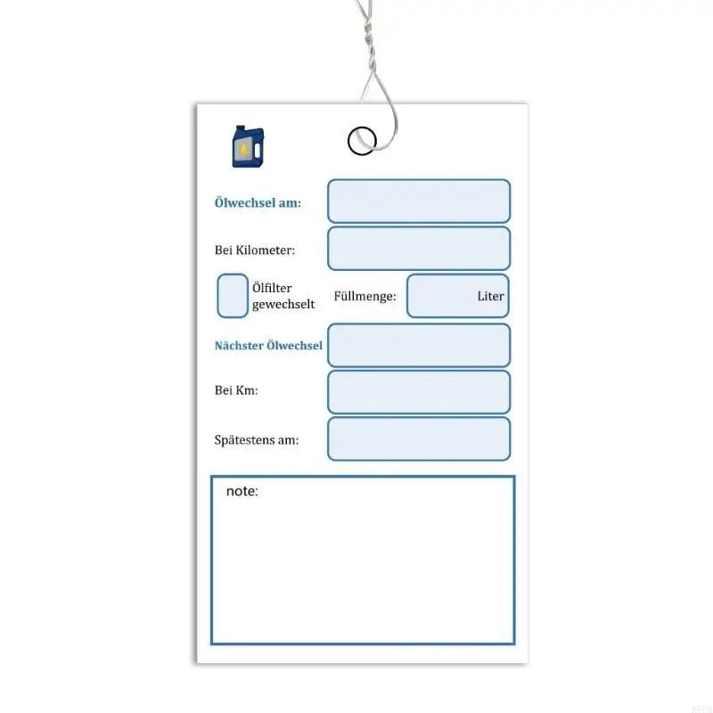 100PCS Oil Service Reminder Cards With Installation Wires For Car Motorcycle Engine Care 