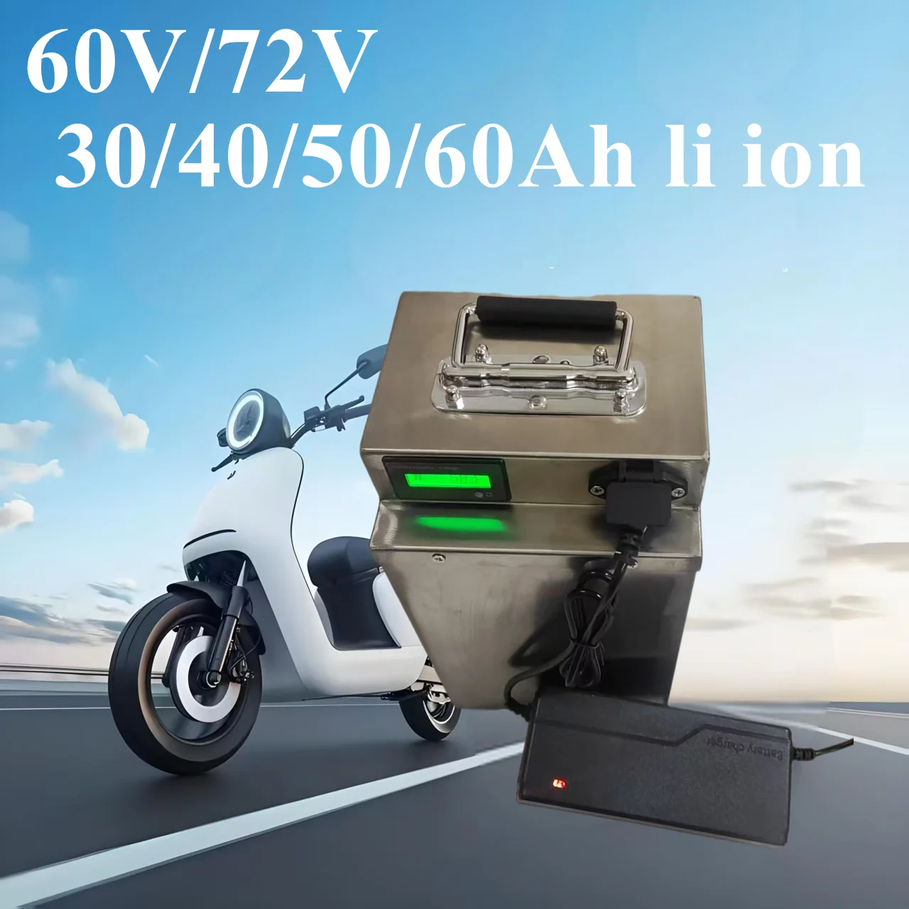 

60V 72V 30AH 40AH 50AH 60AH Lithium Ion Battery Li-ion with BMS for 2000W 3500W Electric Motorcycle Sightseeing Car+Charger