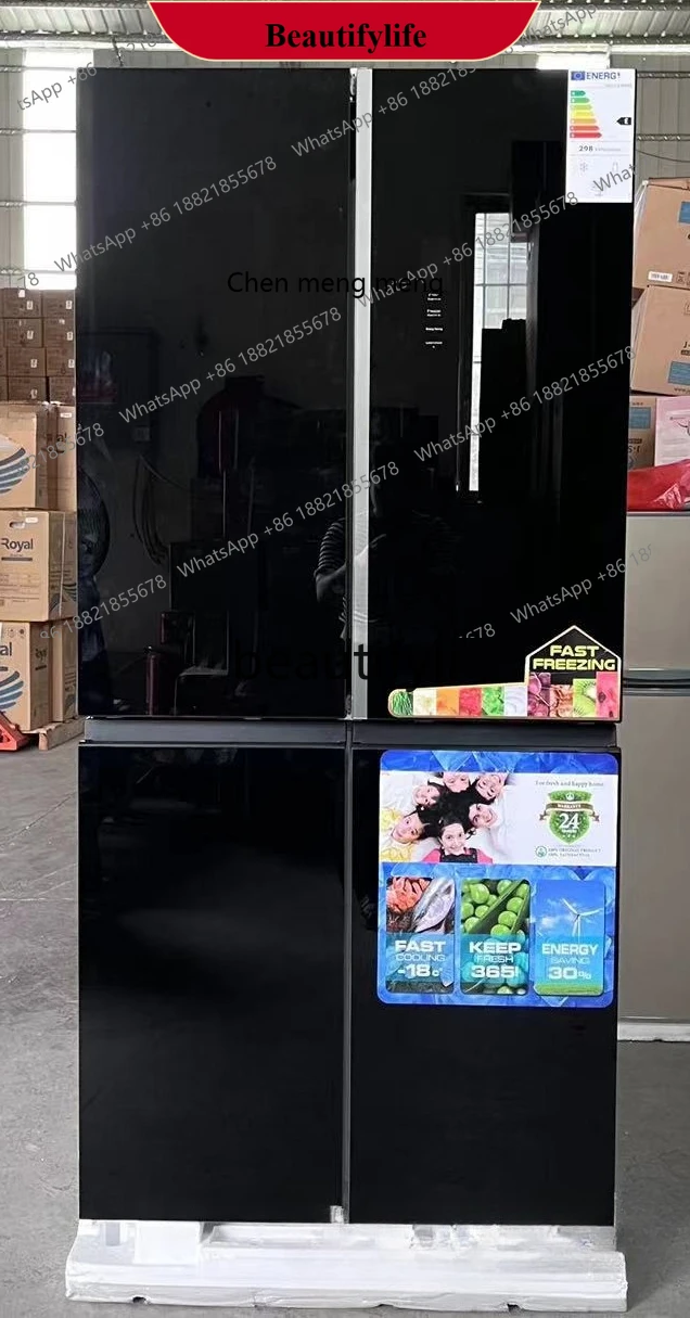 

AB02 Четырехдверный холодильник с черным зеркалом и воздушным охлаждением, 481 л, перекрестная дверь, новый дом