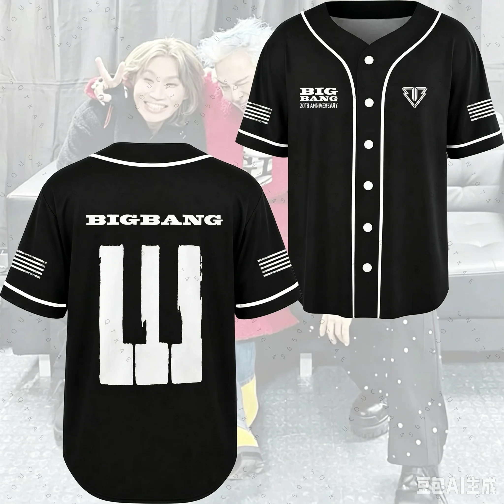 Bigbang 20. Jubiläumskonzert 2026 Welttournee T-Shirts G-Dragon Daesung Fans Weat Herren Damen Kinder Eltern-Kind Baseballjacke – Detail 8