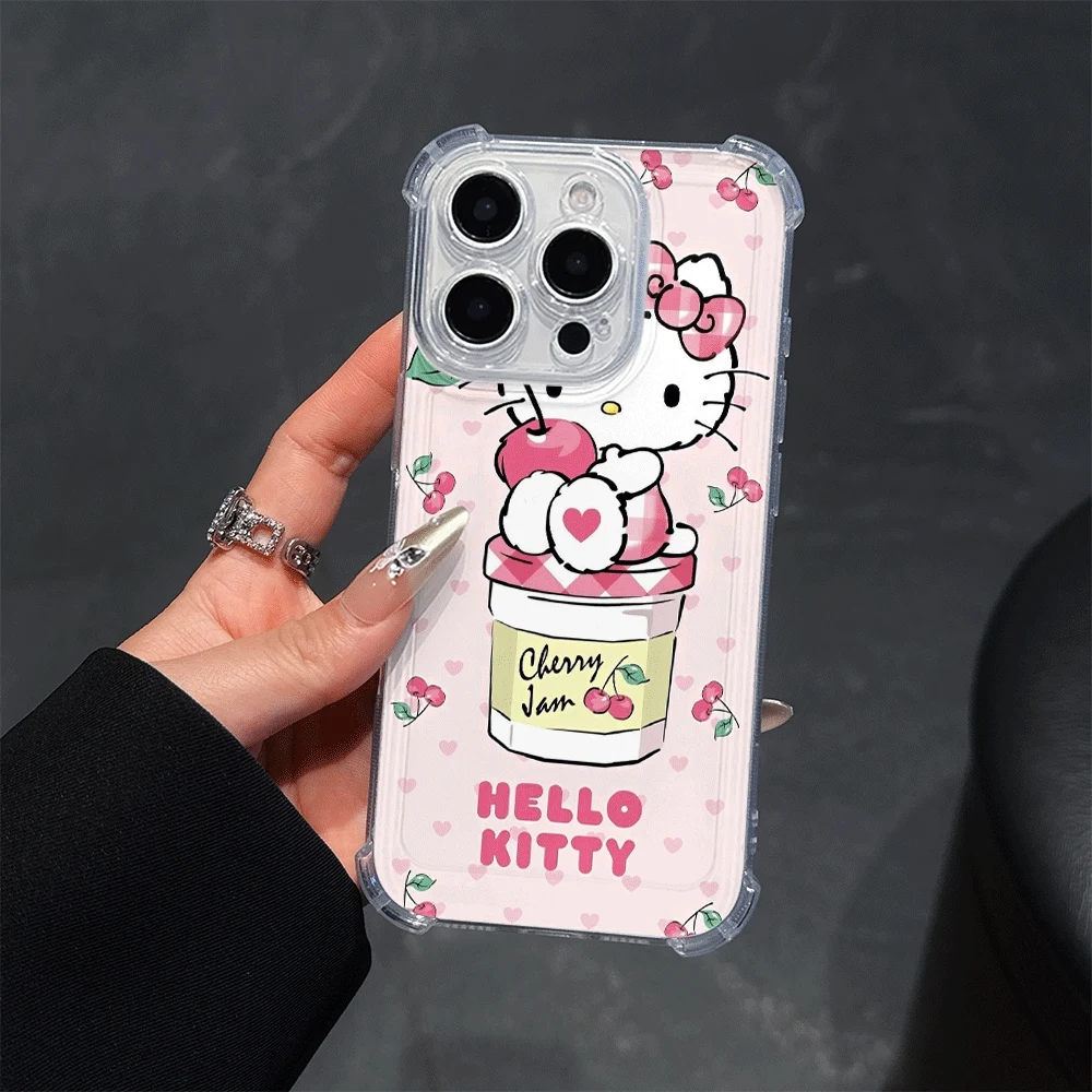 

Мягкий чехол для телефона «Hello Kitty Cat» для IPhone 14 Pro, IPhone 16/15/14/13/12/11/x/xs/xs Max, чехлы для мобильных телефонов Sanrio Kawaii