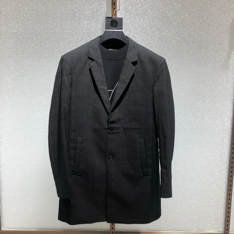 

Large Size Casual Bla Suit Anti-Wrinkle Long Sle Spring Autumn New Faion Ciscape Men's Suit Stand Fit Long Sve