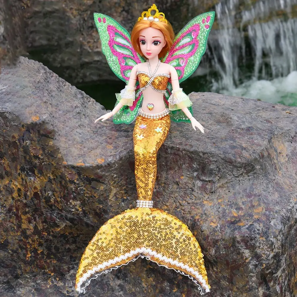 

Multi Joints Movable 42cm Mermaid Pretty with Seahorse, Magic Wand Gift Pack Princess 3D Eyes Exquisite