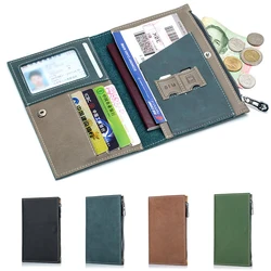 Genuine Leather Passport Cover Luxry Multifunctional Slim Wallet Coin Purse Card Holder Ticket Document Organizer Package