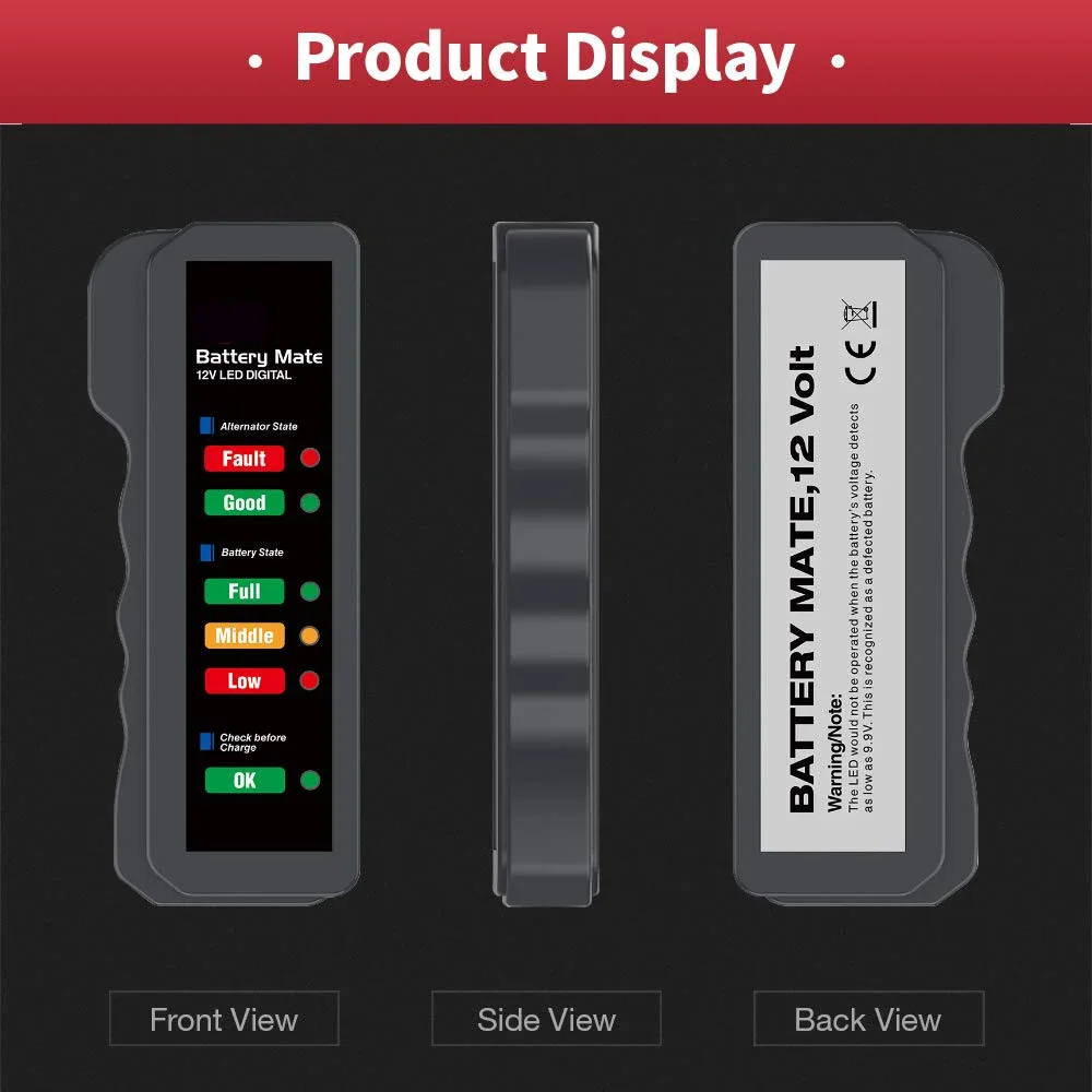 Professional Car Battery Tester - 12V Alternator & Charging System Analyzer with LED Status Indicator for Auto Repair​ image 6
