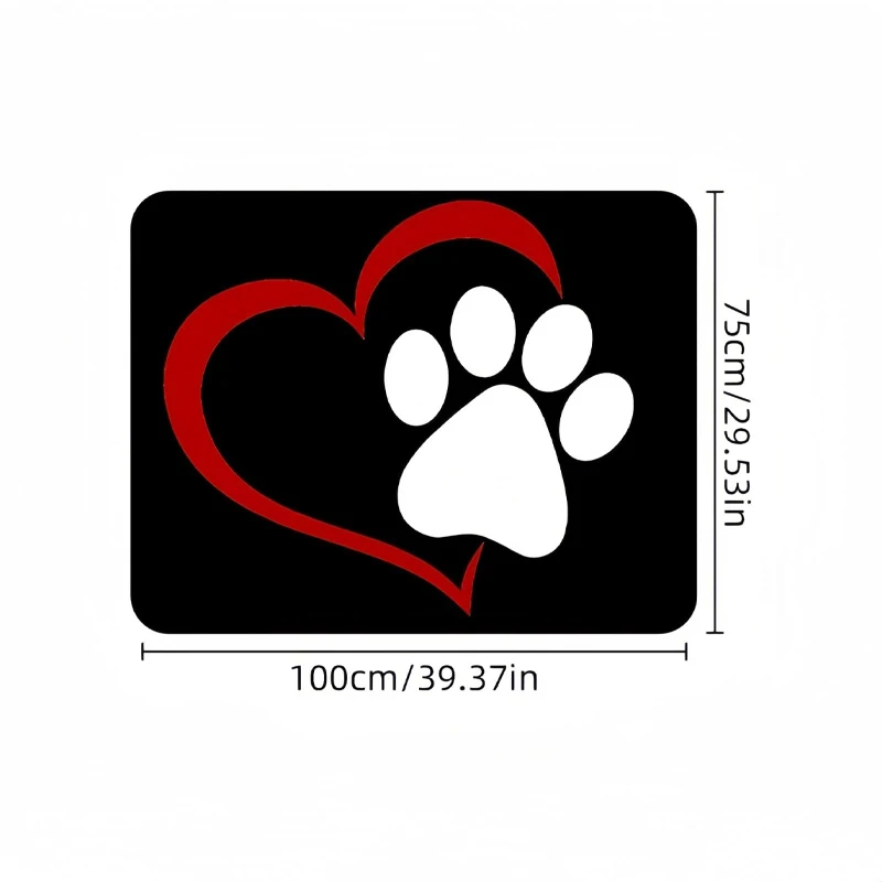 1pc Universal Car Trunk Mat 29x39 Inch Claw Heart Design All-Weather Protection Durable Interior Accessory for Most Vehicles