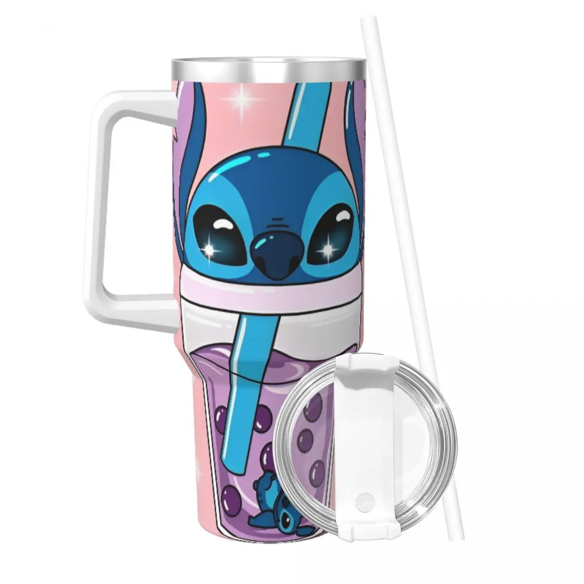 Stainless Steel Tumbler Stitch Angel Miniso Large Capacity Thermal Cups Insulated Cold Hot Mugs Cup Driving Custom Water Bottle