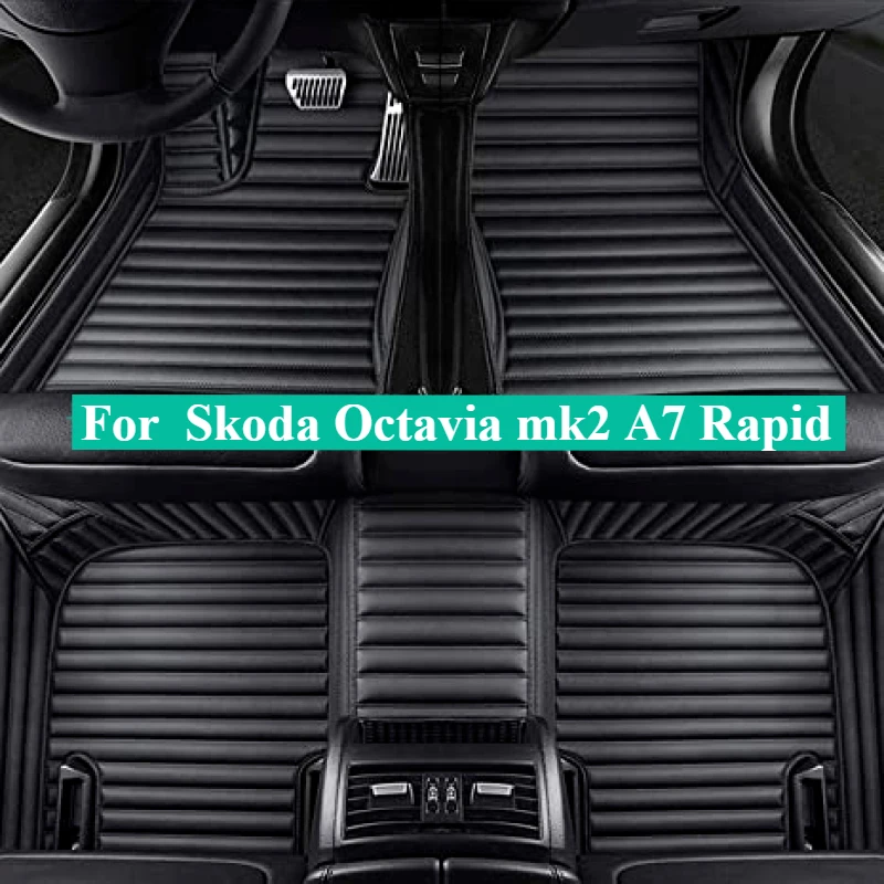 

Коврики автомобильные под заказ, кожаные Коврики для Skoda Octavia mk2 A7 Rapid 2007-2024