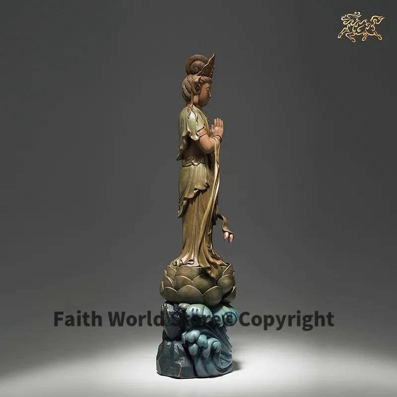 Exclusive 2025 HOME family Goddess protection Auspicious ZI ZAI GUANYIN buddha High grade COPPER decoration Safety Healthy bless