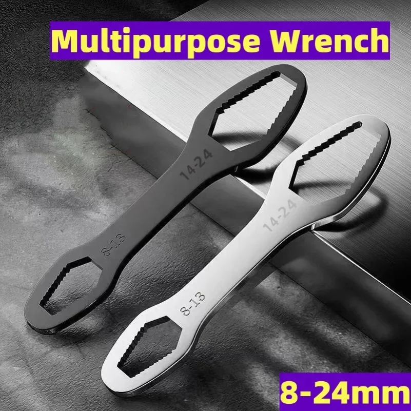 

1Pc 8-24mm Universal Torx Wrench Self-tightening Adjustable Glasses Wrench Board Double-head Torx Spanner Hand Tools for Factory