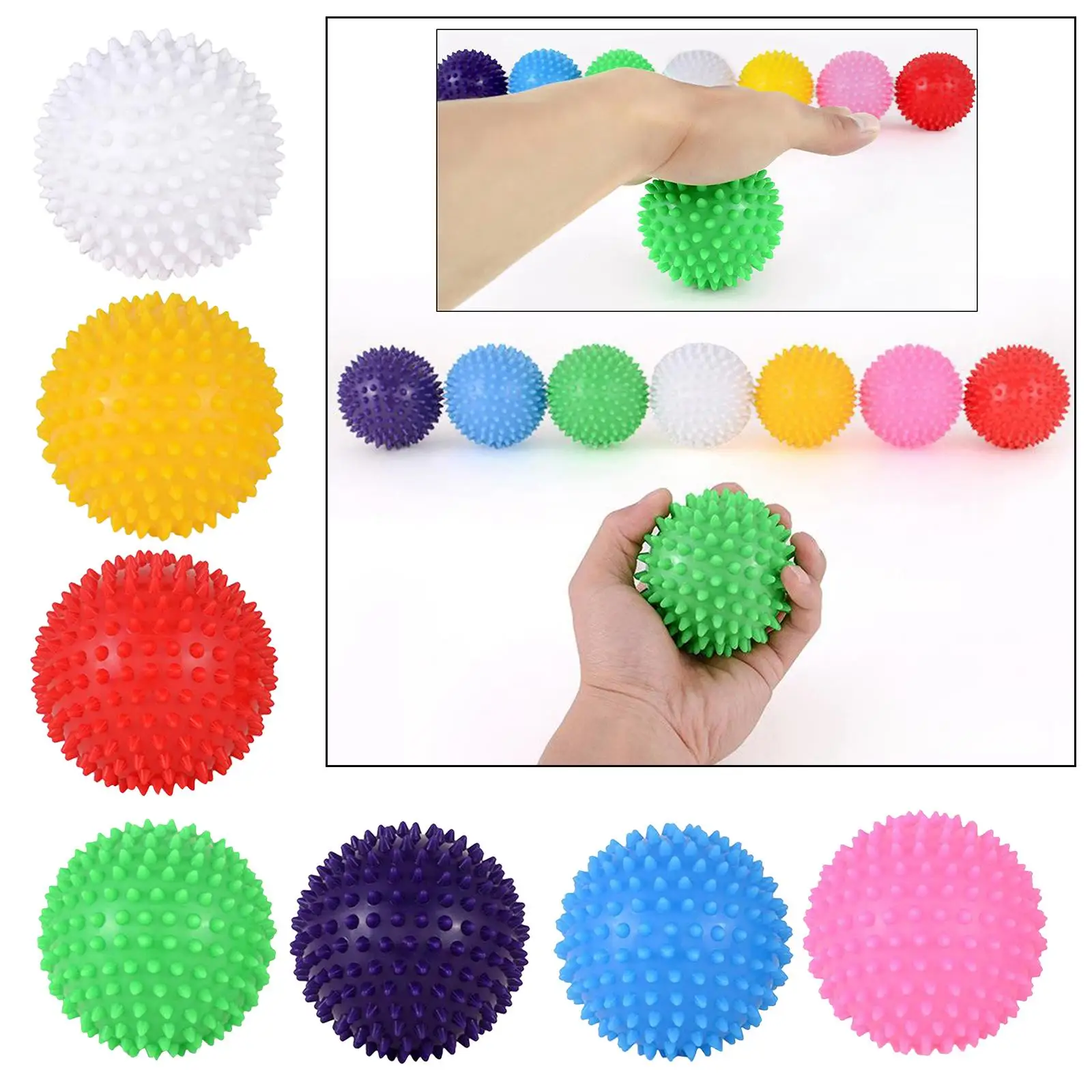 Foot Massage Ball Spiky Massager Balls for Deep Tissue, , Feet, Back, Hand, Muscles, Myofascial, 7.5cm Diameter