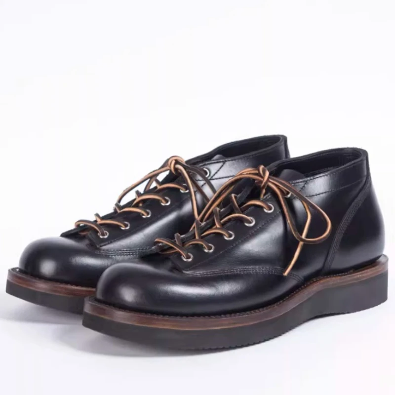 Goodyear Retro Thick Soled Tooling Shoes for Men's British Calf Leather Hand Sewn Comfortable Breathable Customized Casual Shoes