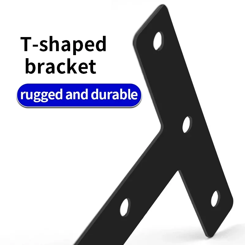 12 pièces support code d'angle en forme de T code d'angle de réparation de meubles à angle droit de 90 degrés noir, pour table, chaise, étagère