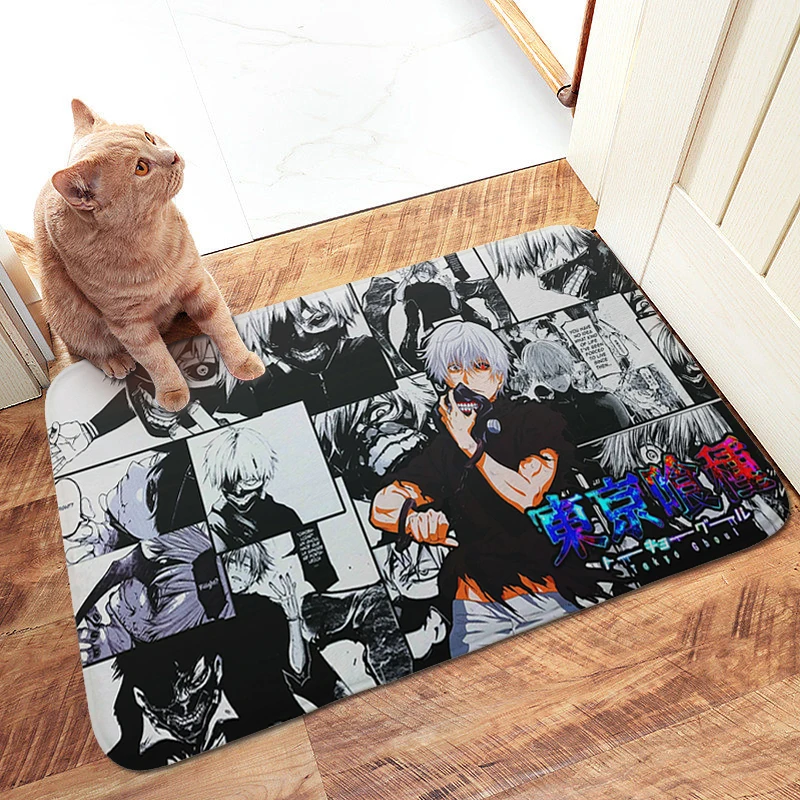 Bed Room Floor Carpet Z-Tokyo Ghouls Bedroom Non Slip Kitchen Treadmill Rugs Custom Washable Non-slip Kitchen Bathroom Mat